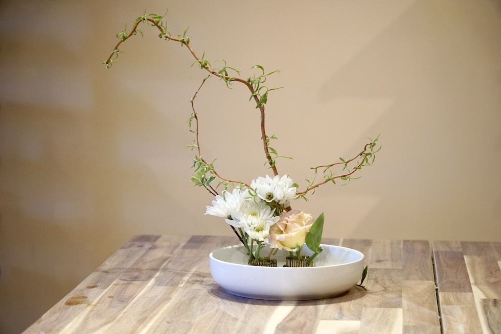 A minimalist Ikebana arrangement