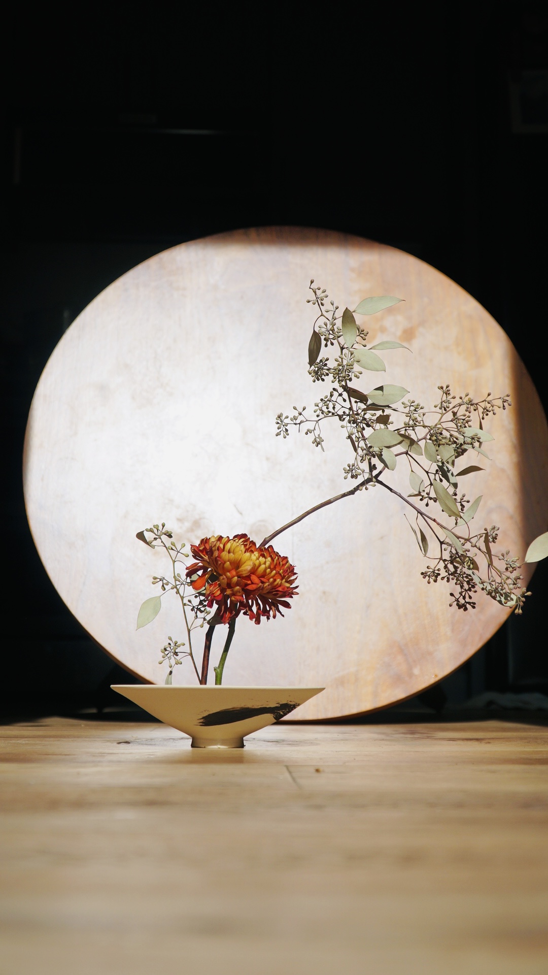 Elegant floral design in an Ikebana workshop